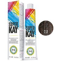 Super Kay 7.1 Ash Blond Permanent Hair Color Cream 180ml – Super Kay (1pks)