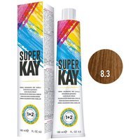 Super Kay 8.3 Light Golden Blond Permanent Hair Color Cream 180ml – Super Kay (1pk)