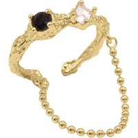Sutton Hammered Chain Layer Ring | 18K Gold Plated
