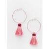 Suzywan DELUXE Fuchsia Tassel Hoop Earrings buy online shopping cheap sale