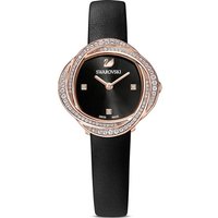 Swarovski 5552421 Crystal  Leather Strap Black Rose Gold Tone Women’s Watch