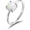 Synthetic White Opal Adjustable Ring buy online shopping cheap sale