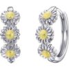 Triple Daisy Hoop Earrings buy online shopping cheap sale