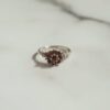 Vintage Alma Red Garnet Forget Me Not Ring | Size S | Sterling Silver buy online shopping cheap sale