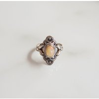 Vintage Betty Fire Opal Celtic Ring | Size O | 925 Sterling Silver