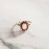 Vintage Florence Garnet & Opal Ring | Size O | 9ct Gold Plated buy online shopping cheap sale