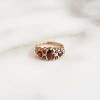 Vintage Joyce Garnet Ring | Size P | Solid 9ct Gold