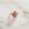 Vintage Vera Pink Stone Cluster Ring | Size O | 9ct Gold Plated buy online shopping cheap sale
