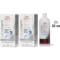 Wella Color Charm 050 Cooling Violet Permanent Hair Colour – 2 Hair Toners, 6%/20 Volume Developer (32oz)