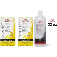 Wella Color Charm 10NG Honey Beige Blonde Permanent Liquid Hair Colour – 10NG(2pks) & (Dev.20) 32oz