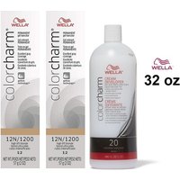Wella Color Charm 12N High Lift Blonde Permanent Gel Hair Colour – High Lift Blonde, 2 Hair Colours, 6%/20 Volume Developer (32oz)