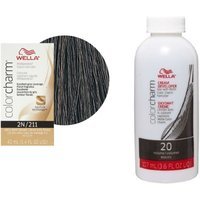 Wella Color Charm 2N Very Dark Brown Permanent Liquid Hair Colour – 2N+Dev(Vol.20)3.6oz