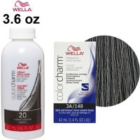Wella Color Charm 3A Dark Ash Brown Permanent Liquid Hair Colour – Dark Ash Brown, 1 Hair Colour, 6%/20 Volume Developer (3.6oz)