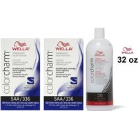 Wella Color Charm 5AA Light Brown Intense Ash Permanent Hair Colour – 5AA (2pks) & Developer 32oz