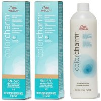 Wella Color Charm 5N Light Natural Brown Demi-Permanent Hair Colour – 5N(2)+Lotion(15.4oz)