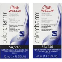 Wella Color Charm 6AA Dark Blonde Intense Ash Permanent Liquid Haircolor – 5A Light Ash Brown 2pks