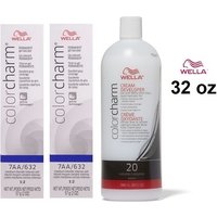Wella Color Charm 7AA Medium Blonde Intense Ash Permanent Gel Hair Colour – 7AA(2)+Dev(Vol.20)32oz