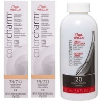 Wella Color Charm 7N Medium Natural Blonde Permanent Gel Hair Colour – Medium Natural Blonde, 2 Hair Colours, 6%/20 Volume Developer (3.6oz)