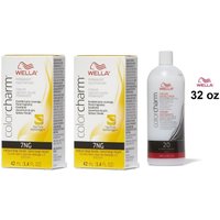 Wella Color Charm 7NG Medium Beige Blonde Permanent Liquid Hair Colour – 7NG (2pks) & Developer 32oz