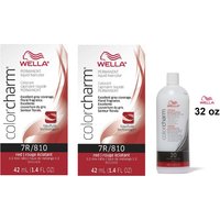 Wella Color Charm 7R Red Permanent Liquid Hair Colour – 7R + 7R + Developer (Vol. 20) 32oz