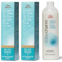 Wella Color Charm 8N Light Natural Blonde Demi-Permanent Hair Colour – 8N(2)+Lotion(15.4oz)