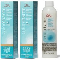 Wella Color Charm 8N Light Natural Blonde Demi-Permanent Hair Colour – 8N(2)+Lotion(7.8oz)