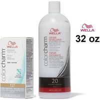 Wella Color Charm T27 Medium Beige Blonde Hair Toner – T27 & (Dev.20) 32oz