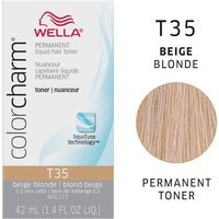 Wella Color Charm T35 Beige Blonde Permanent Liquid Hair Toner – Beige Blonde, 1 Wella Toner, 6%/20 Volume Developer (32oz)