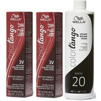 Wella Color Tango 3V Deep Plum Permanent Masque Haircolor – 3V(2)+Dev(Vol.20)16oz