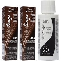 Wella Color Tango 4BB Dark Chocolate Brown Permanent Masque Haircolor – 4BB(2)+Dev(Vol.20)2oz