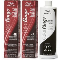 Wella Color Tango 4R Medium Auburn Permanent Masque Hair Colour – 4R(2)+Dev(Vol.20)16oz