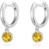 Yellow Crystal Hoop Earrings Created with Zircondia® Crystals buy online shopping cheap sale