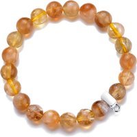 Yellow Quartz Gemstone Charm Stretch Bracelet