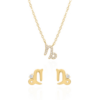 Zodiac Symbol Gift Set | Stud Earrings & Necklace | 18K Gold Plated buy online shopping cheap sale