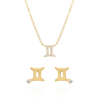 Zodiac Symbol Gift Set | Stud Earrings & Necklace | 18K Gold Plated