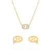 Zodiac Symbol Gift Set | Stud Earrings & Necklace | 18K Gold Plated