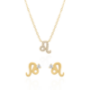 Zodiac Symbol Gift Set | Stud Earrings & Necklace | 18K Gold Plated buy online shopping cheap sale