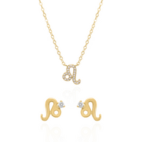 Zodiac Symbol Gift Set | Stud Earrings & Necklace | 18K Gold Plated