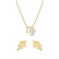 Zodiac Symbol Gift Set | Stud Earrings & Necklace | 18K Gold Plated