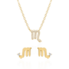 Zodiac Symbol Gift Set | Stud Earrings & Necklace | 18K Gold Plated buy online shopping cheap sale
