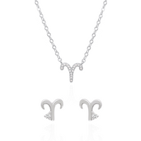 Zodiac Symbol Gift Set | Stud Earrings & Necklace | 925 Sterling Silver