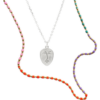Abstract Face Monogram and Enamel Mine Sterling Silver Necklace Set buy online shopping cheap sale