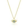 Aqua Blue Eye Evil Eye Sterling Silver Necklace buy online shopping cheap sale