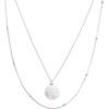 Baroque Flat Pearl Pendant and Italian Beaded Sterling Silver Stacking Necklace Set buy online shopping cheap sale