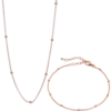 Bead Chain Sterling Silver Satellite Necklace and Bracelet Set buy online shopping cheap sale