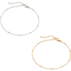 Bead Curb Chain Sterling Silver Adjustable Satellite Bracelet Set buy online shopping cheap sale