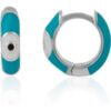 Blue Enamelled Jewelled Eye Sterling Silver Huggie Hoop Earring buy online shopping cheap sale