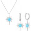 Blue Opal Northernstar Drop Hoop Earring & Necklace Set in Sterling Silver buy online shopping cheap sale