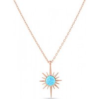 Blue Opal Northernstar Sterling Silver Pendant Necklace