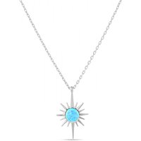 Blue Opal Northernstar Sterling Silver Pendant Necklace